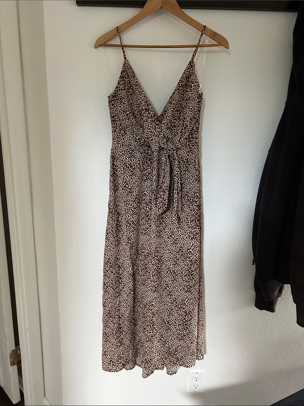 Pulse Boutique Leopard Print Slip Dress with Spaghetti Straps  (NEW)
